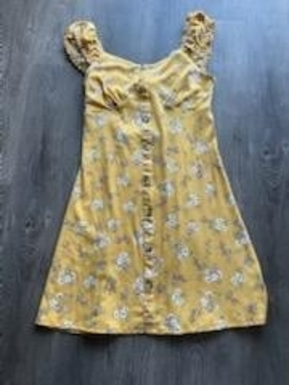 No Boundaries Yellow Floral Button-Front Maxi Dress